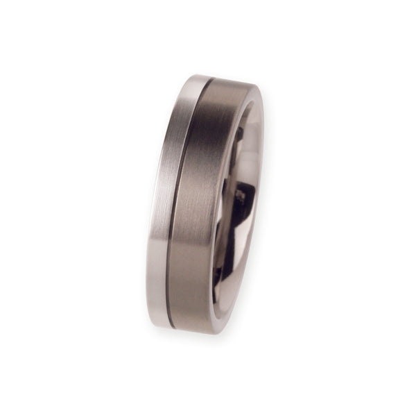 Unique & Co Titanium/Platinum Ring R85 - Hamilton & Lewis Jewellery