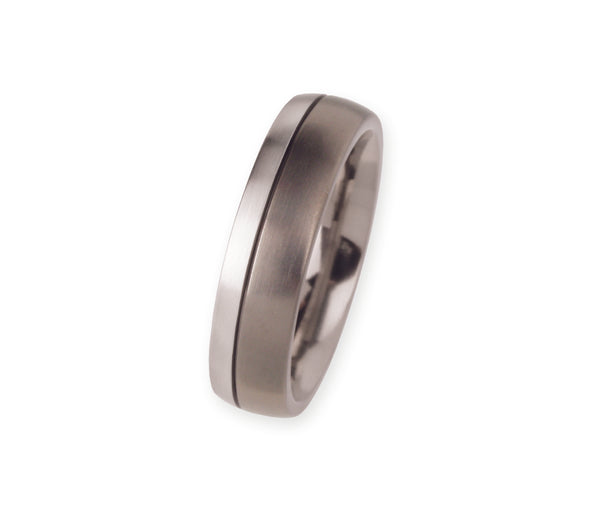 Unique & Co Titanium/Platinum Ring R87 - Hamilton & Lewis Jewellery