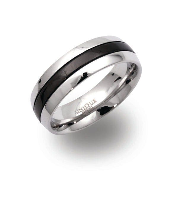 Unique & Co Steel Ring R9108 - Hamilton & Lewis Jewellery