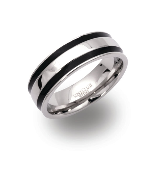 Unique & Co Steel Ring R9109 - Hamilton & Lewis Jewellery