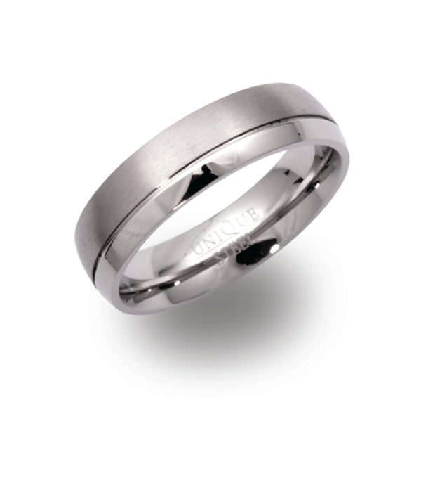 Unique & Co Steel Ring R9111 - Hamilton & Lewis Jewellery