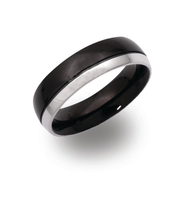 Unique & Co Steel Ring R9112 - Hamilton & Lewis Jewellery