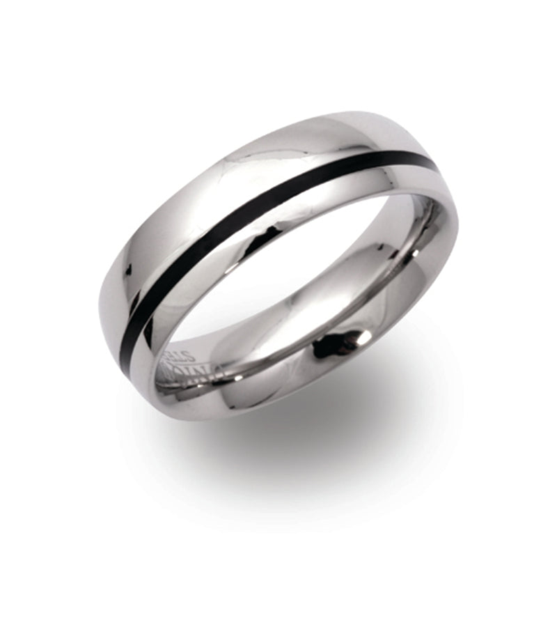 Unique & Co Steel Ring R9114 - Hamilton & Lewis Jewellery