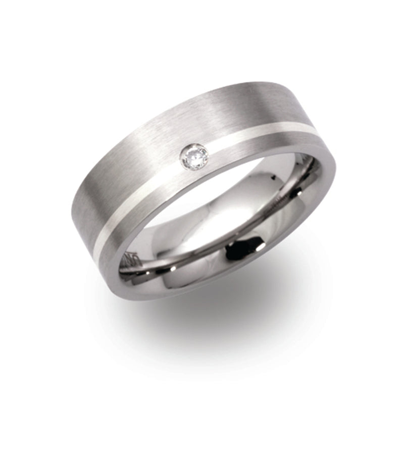 Unique & Co Steel Ring R9117CZ - Hamilton & Lewis Jewellery