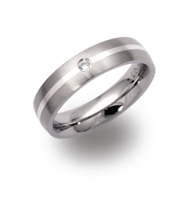 Unique & Co Steel Ring R9118CZ - Hamilton & Lewis Jewellery
