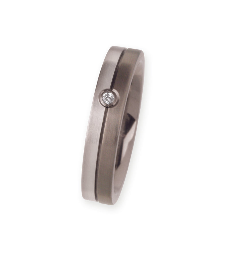 Unique & Co Titanium/Platinum Ring R92 - Hamilton & Lewis Jewellery