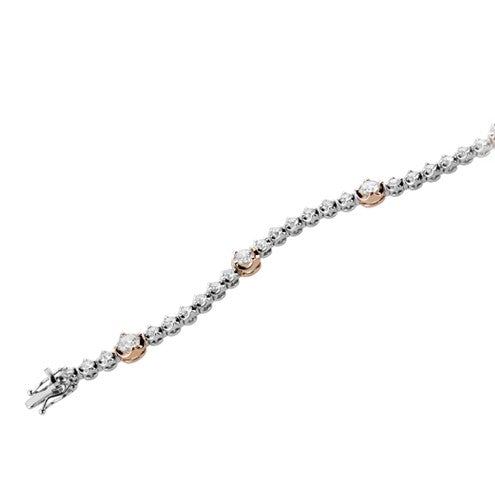 Rosabella two tone diamond bracelet 3.60ct - Hamilton & Lewis Jewellery