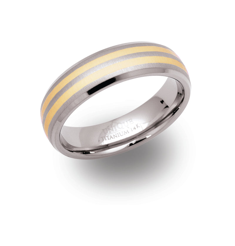 Unique & Co Titanium/Gold Ring TR11 - Hamilton & Lewis Jewellery