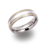 Unique & Co Titanium/Gold Ring TR50 - Hamilton & Lewis Jewellery