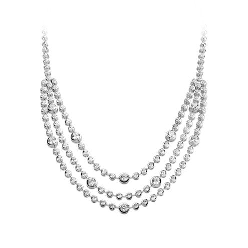 Three strand diamond necklace 8.25ct - Hamilton & Lewis Jewellery