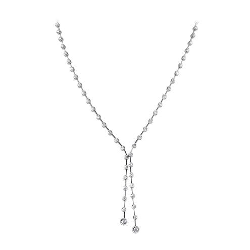 Two drop diamond drop necklace 1.80ct - Hamilton & Lewis Jewellery