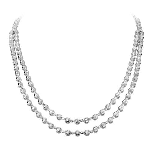 Two strand diamond necklace 5.15ct - Hamilton & Lewis Jewellery