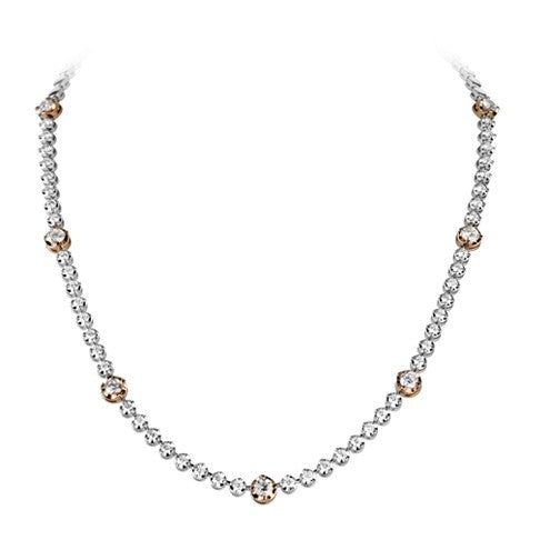 Two tone diamond necklace 4.50ct - Hamilton & Lewis Jewellery
