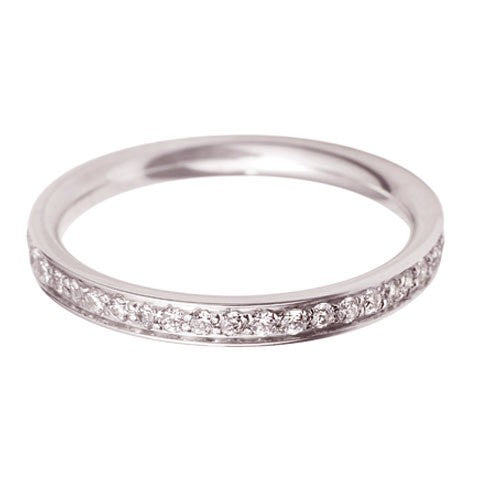 2.5mm Flat Court Grain Set Wedding Ring - Hamilton & Lewis Jewellery