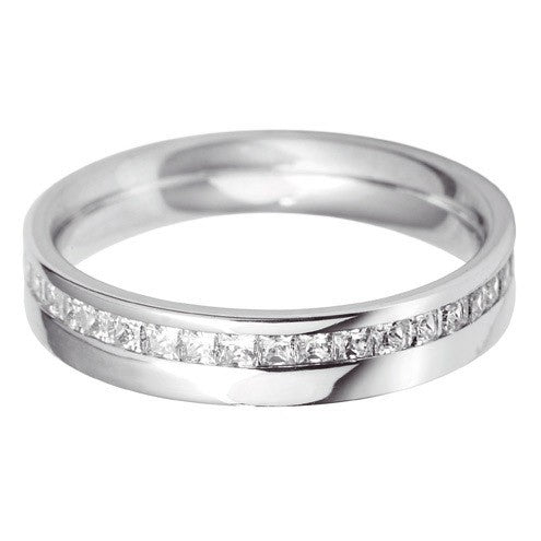 4mm Flat Court Offset Wedding Ring - Hamilton & Lewis Jewellery