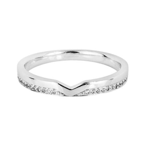 'V' Cut Shaped Wedding Ring (0.08ct) - Hamilton & Lewis Jewellery