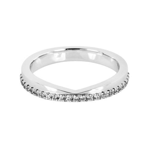 'V' Cut Shaped Wedding Ring - Hamilton & Lewis Jewellery