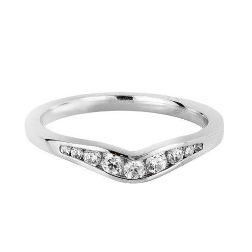 Channel set angular shaped wedding ring - Hamilton & Lewis Jewellery