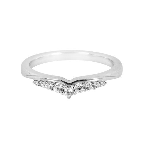 Tiara inspired shaped wedding ring (0.16ct) - Hamilton & Lewis Jewellery