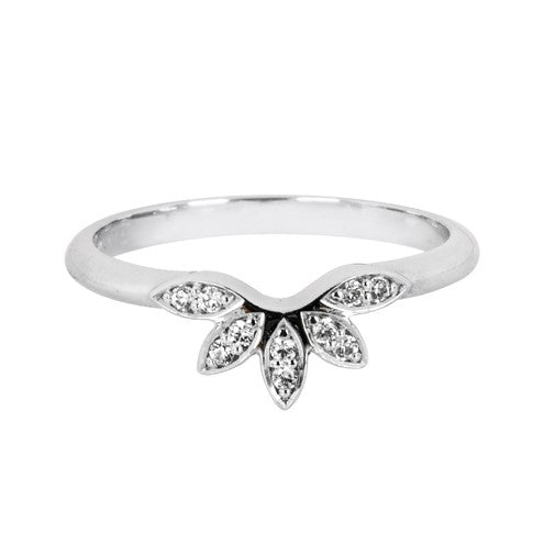 Floral diamond set shaped wedding ring - Hamilton & Lewis Jewellery