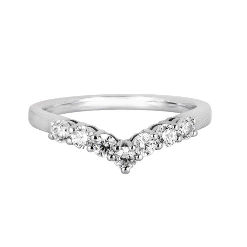 Claw set wishbone wedding ring (0.42ct) - Hamilton & Lewis Jewellery