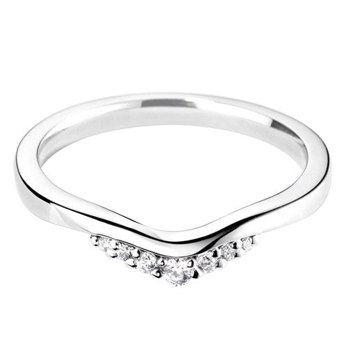 Tiara inspired semi shaped wedding ring - Hamilton & Lewis Jewellery