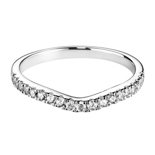 Fishtail diamond set wedding band - Hamilton & Lewis Jewellery