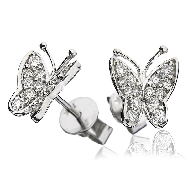 Butterfly Cluster Earring Set 0.40ct - Hamilton & Lewis Jewellery
