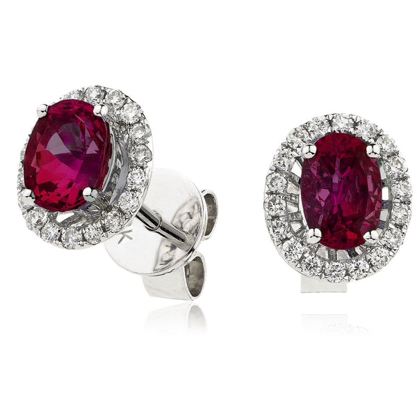 Diamond & Ruby Earrings 0.90ct - Hamilton & Lewis Jewellery