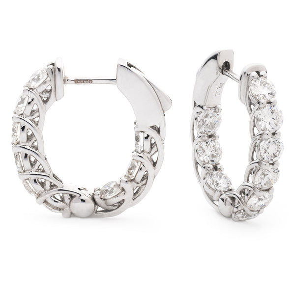Diamond Hoop Earring Set 2.00ct - 3.00ct - Hamilton & Lewis Jewellery