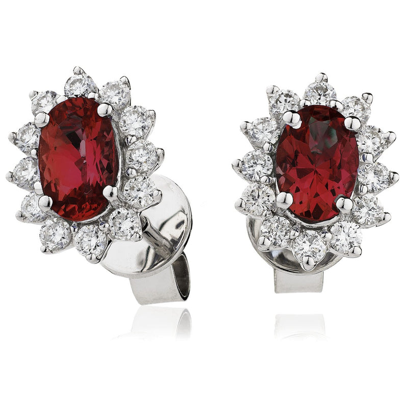 Diamond & Ruby Earring Set 1.60ct - 2.55ct - Hamilton & Lewis Jewellery
