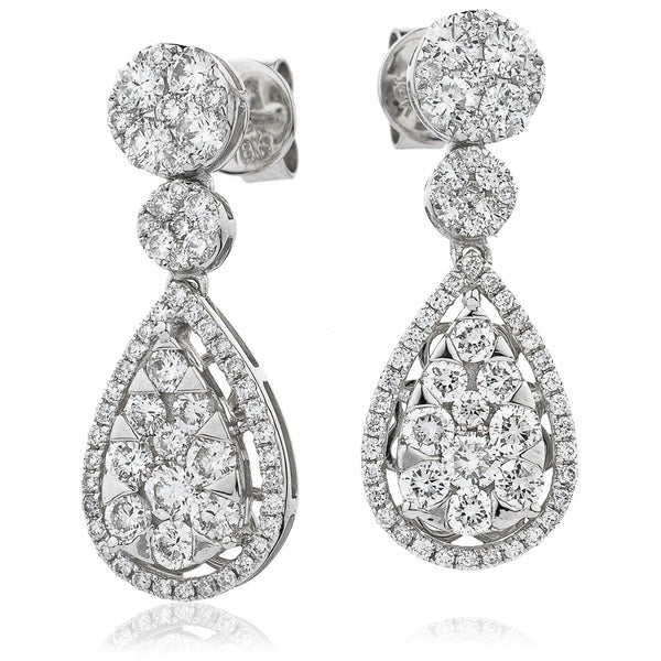 Diamond Drop Earring Set 1.90ct - Hamilton & Lewis Jewellery