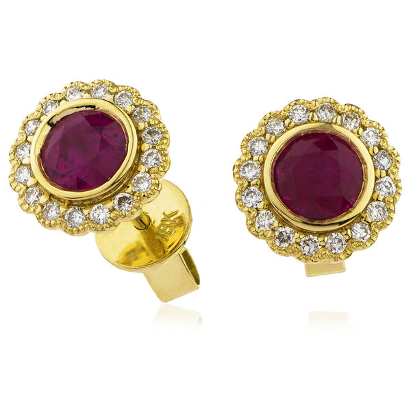 Diamond & Ruby Earrings 0.50ct - 1.50ct - Hamilton & Lewis Jewellery