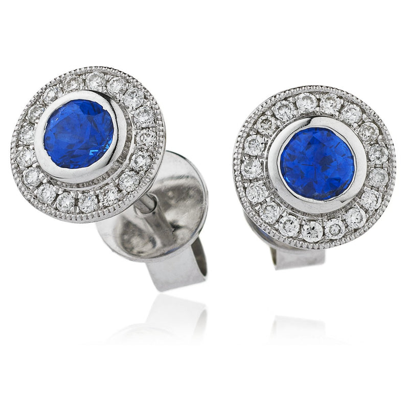 Diamond & Blue Sapphire Earrings 0.55ct - 1.55ct - Hamilton & Lewis Jewellery