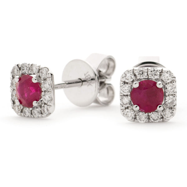 Diamond & Ruby Earrings 0.60ct - Hamilton & Lewis Jewellery