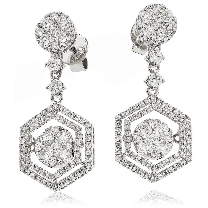 Diamond Movable Earring Set 2.00ct - Hamilton & Lewis Jewellery