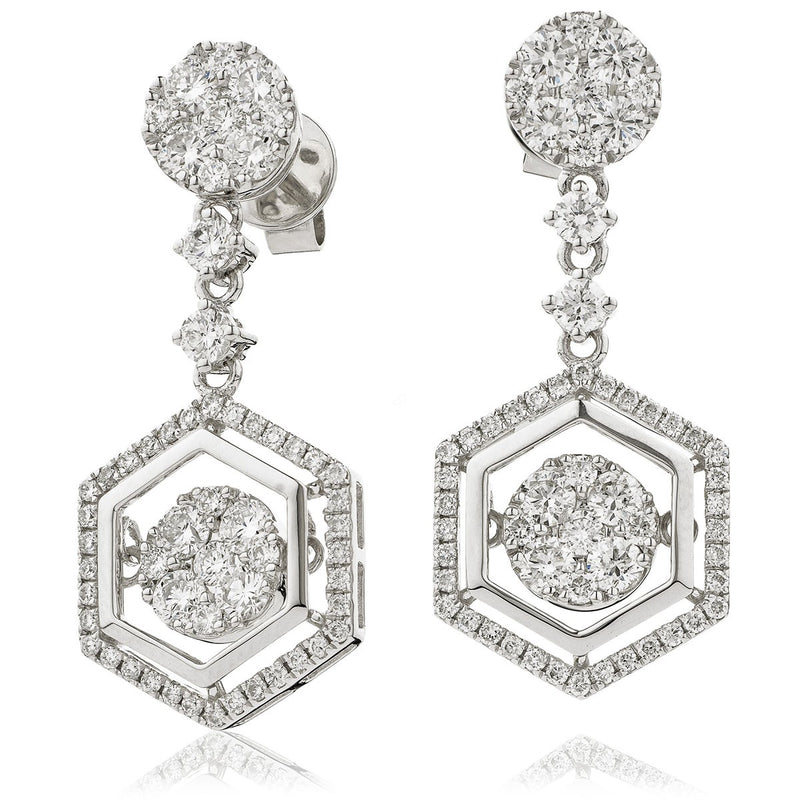 Diamond Movable Earring Set 1.80ct - Hamilton & Lewis Jewellery