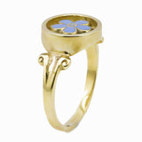 9ct Yellow Gold Forget Me Not Masonic Ring - Hamilton & Lewis Jewellery