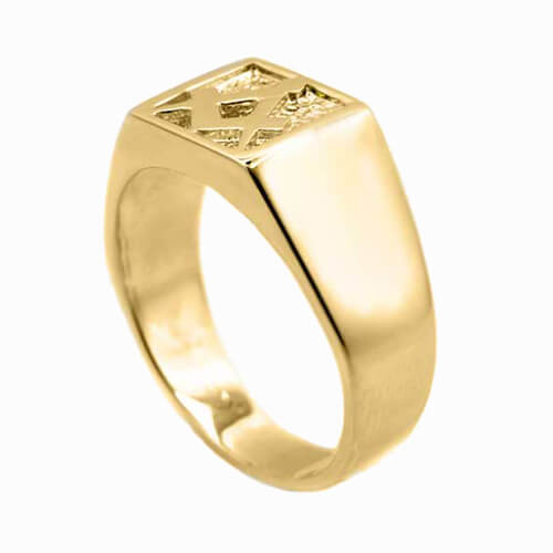 Solid 9ct Yellow Gold Masonic Signet Ring - Hamilton & Lewis Jewellery