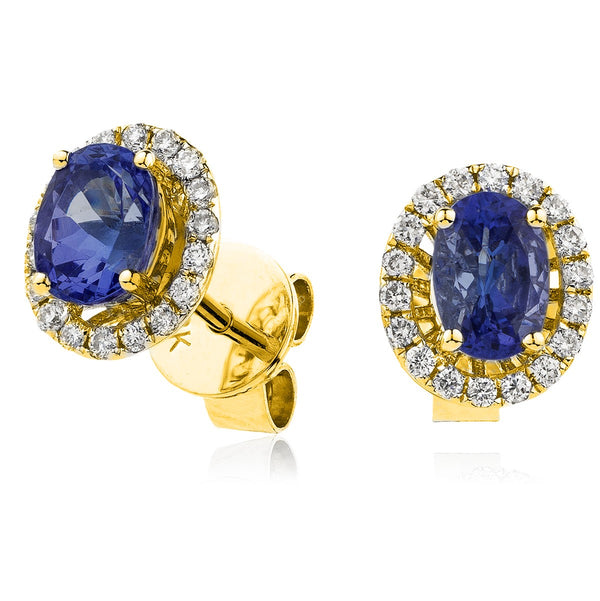 Diamond & Blue Sapphire Earrings 0.90ct - Hamilton & Lewis Jewellery