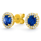 Diamond & Blue Sapphire Earrings 1.70ct - Hamilton & Lewis Jewellery