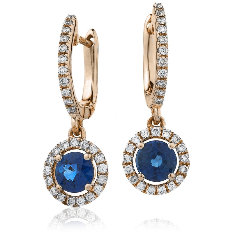 Diamond & Blue Sapphire Earrings 1.30ct - Hamilton & Lewis Jewellery