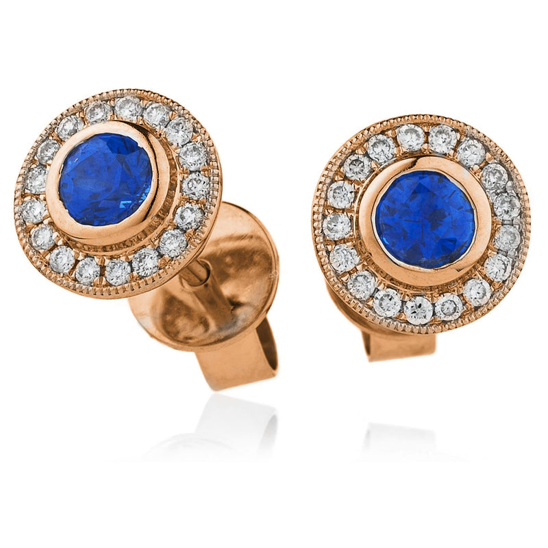 Diamond & Blue Sapphire Earrings 0.55ct - 1.55ct - Hamilton & Lewis Jewellery