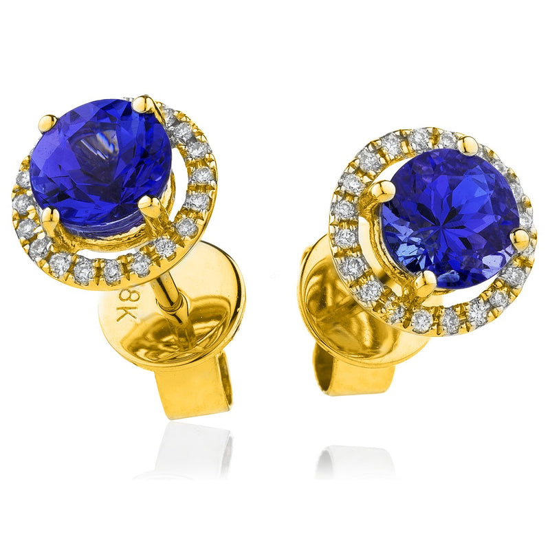Diamond & Blue Sapphire Earrings 1.30ct - Hamilton & Lewis Jewellery
