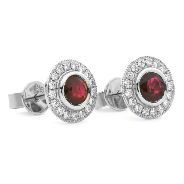 Diamond & Ruby Earrings 0.55ct - 2.15ct - Hamilton & Lewis Jewellery