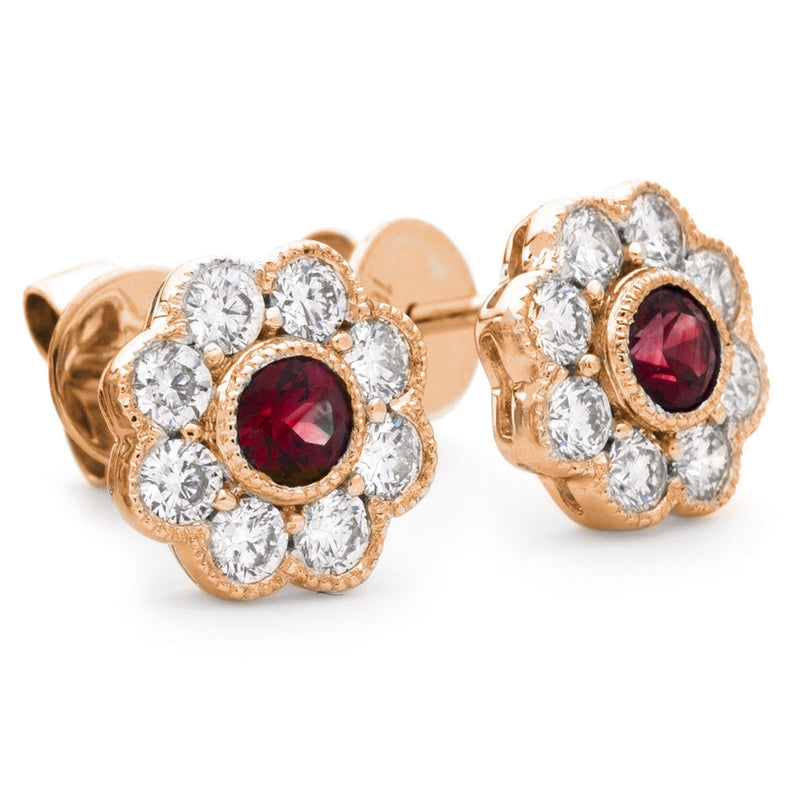 Diamond & Ruby Earrings 1.15ct - Hamilton & Lewis Jewellery