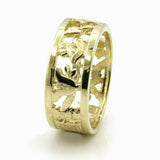 Masonic Wedding Ring in Solid 9ct Yellow Gold – Heavy (8mm) - Hamilton & Lewis Jewellery