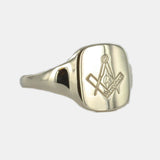 9ct Yellow Gold Square and Compass with G Masonic Signet Ring - Hamilton & Lewis Jewellery