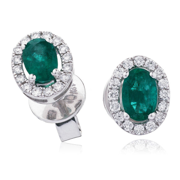 Diamond & Emerald Earrings 1.30ct - Hamilton & Lewis Jewellery