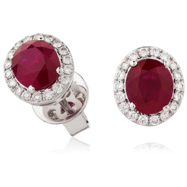 Diamond & Ruby Earrings 2.50ct - Hamilton & Lewis Jewellery
